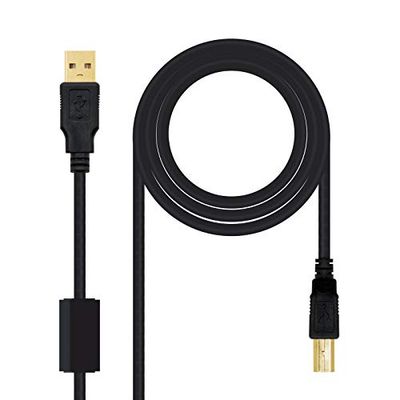 Monkey Ladder USB 2.0-kabel voor printers met ferriet, type A/M-B/M, stekker op stekker, zwart, 3 m