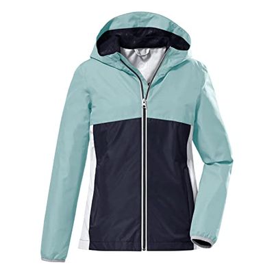 Killtec Girl's Giacca funzionale con cappuccio, impacchettabile, impermeabile - KOS 166 GRLS JCKT, aqua, 128, 38364-000