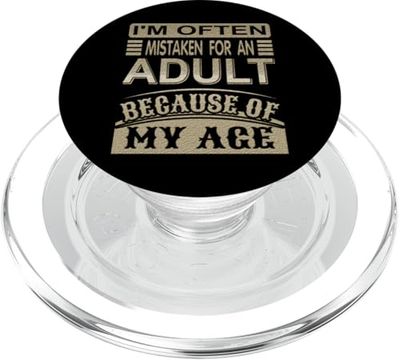 Gracioso A menudo me confunden con un adulto: humor para jóvenes PopSockets PopGrip para MagSafe