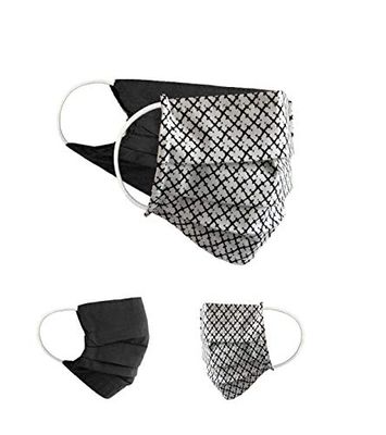 BaF Community-maskers Set van 2 stuks Unisex geïmproviseerd masker Omkeerbaar mondbeschermingsmasker Mond- en neusbescherming Omkeerbaar masker met motief katoen BCI Wasbaar