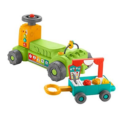 Fisher Price - Trattore della Fattoria Ridi e Impara, playset educativo con luci, suoni e 75 canzoni e frasi da imparare, versione inglese, giocattolo per bambini, 9+ mesi, HRG12