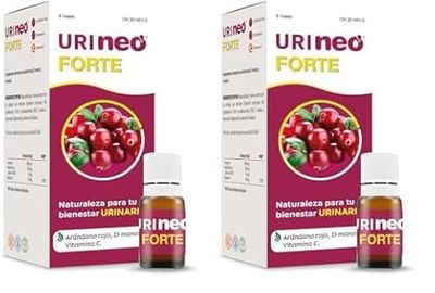 NEO | Urineo Forte | D-Manosa y Arándano Rojo Americano | 7 Viales Monodosis | con Vitamina C | Ayuda a Disminuir la Cistitis e Infecciones Urinarias en Fase Avanzada | Bienestar del Tracto Urinario