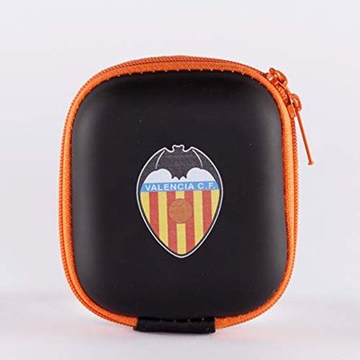 Valencia Club de Fútbol - Funda Universal para Accesorios - Interior Forrado de Espuma - Cierre de Cremallera - Ideal para Airpods, Pendrives o Cargadores - 8x9x4,4 cm - Producto Oficial del Equipo