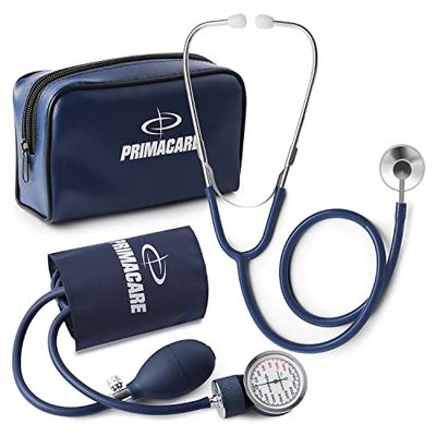 Primacare DS-9194 Classic Series Pediatric Blood Pressure Kit, (For Children) Long Lasting Latex Inflation System with Stethoscope and Leatherette Case, Navy