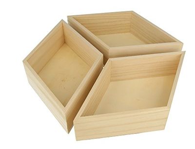 Artemio 3 houten dienbladen te versieren Diamond, Hout, 26,5 x 5 x 23 cm