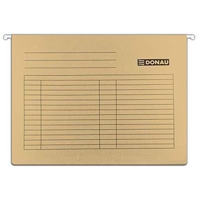 DONAU 7410905-02 Suspension File | Made from Recycled Cardboard 230 GSM for DIN A4 Side Open Colour: Brown | Pack of 5 | Interchangeable Blank Label | Ideal for Office and School and The Authority