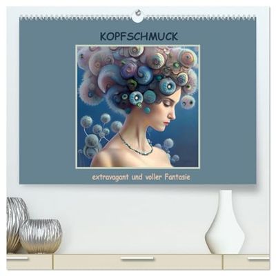Kopfschmuck - extravagant und voller Fantasie (hochwertiger Premium Wandkalender 2026 DIN A2 quer), Kunstdruck in Hochglanz: Porträts schöner Frauen mit außergewöhnlichem Kopfschmuck