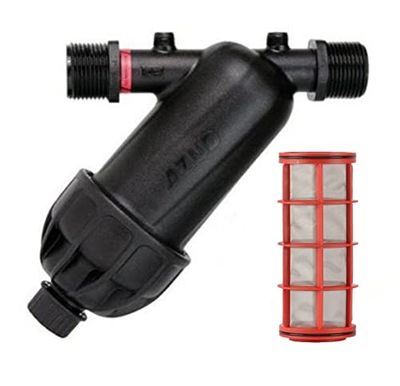PLANTAWA - Filtre Arrosage à Mailles 3/4" pour Tuyaux de 25mm | Bouchon de Vidange Inclus | Filtre pour Irrigation Goutte à Goutte avec Capacité de Filtrage de 120 mailles | Filtre Modulaire Azud 100