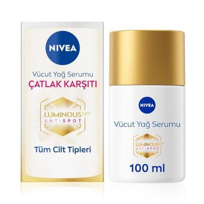 NIVEA LUMINOUS630® Body oljeserum anti-bristningsremsor, kroppsolja minskar synligheten av bristningar, mycket effektivt oljeserum formel och återfuktar 48h (100 ml)
