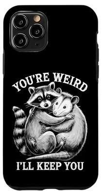 Cute Raccoon Hugs Opossum Quirky Wildlife Case for iPhone 11 Pro
