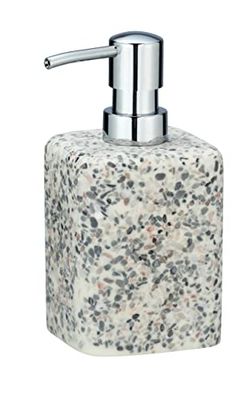 WENKO Tvålpump Terrazzo, påfyllningsbar tvåldispenser för flytande tvål av robust polyharts, 8 x 16 x 9,5 cm, kapacitet 240 ml, flerfärgad