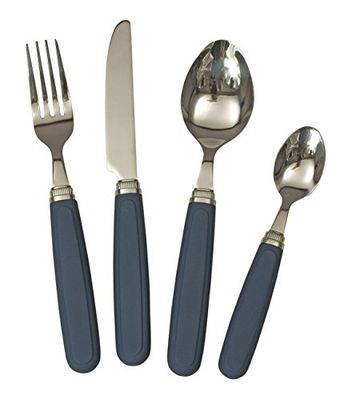 Brunner 0832015N Party Set di Posate in Acciaio con Inpugnatura Soft, Blu