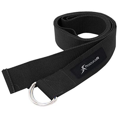ProsourceFit Metalen D-Ring Yoga Strap, Zwart