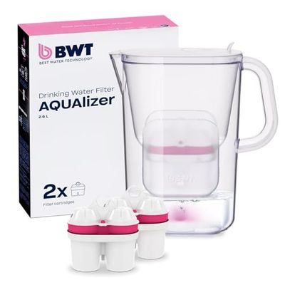 Filtro de agua BWT AQUAlizer + 2 cartuchos de filtro de magnesio | Filtro de agua potable | Para alimentos y bebidas | Filtra cal, cloro, plomo y cobre