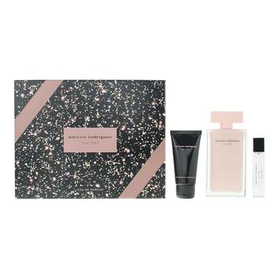 Narciso Rodriguez For Her 3 Piece Gift Set: Eau De Parfum 100ml - Body Lotion 50