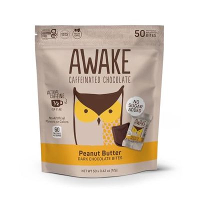 Awake Caffeinated Chocolate Dark Chocolate & Peanut Butter 8 x 96g