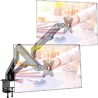 ACROPAQ - Support ecran PC 2 ecran - Bras à Ressort, Rotation à 360°, pour ecrans de 17 à 27 Pouces, Montage Rapide - Bras Ecran PC, Support Double ecran PC - Noir