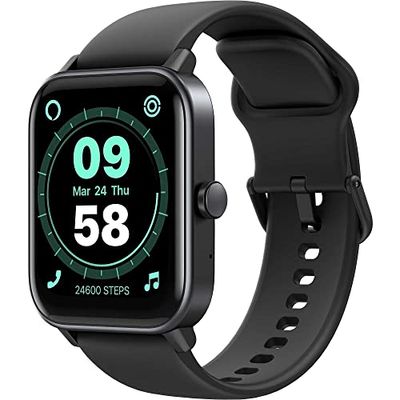 SMARTY2.0 - Smartwatch SW038A - Color Negro - Asistente de Voz Alexa integrada, Llamadas Bluetooth, 14 Modos Deportivos, Pantalla de 1,8" - Correa de Silicona - Dimensiones 46,5 x 40,5 x 13 mm,