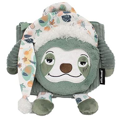 Les Déglingos Unisex Baby Chillos The Sloth Velvet Backpack, Green, dès 18 Mois