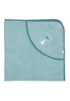 Sterntaler Baby Unisex ręcznik kąpielowy dla niemowląt GOTS Kalla - ponczo kąpielowe dla niemowląt, ręcznik z kapturem, ręcznik kąpielowy dla dzieci z motywem koala - bio - niebieski melanż