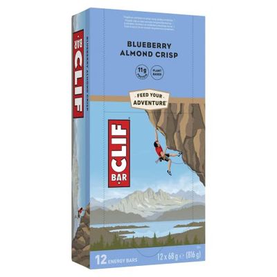 Clif Bars - Energy Bar / Nutritional Protein Bar - Blueberry Almond Crisp - Plant Based Protein - 12 x 68 g