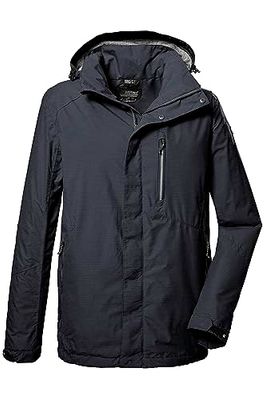 killtec Uomo Giacca funzionale/giacca da esterno con cappuccio staccabile con cerniera KOS 256 MN JCKT_CARLEB, dark navy, M, 41364-000