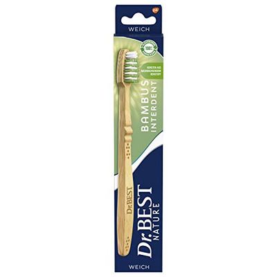 Dr.BEST Nature Bamboo Interdent Cepillo de dientes suave (1 unidad), sostenibilidad combinada con la calidad probada Dr.BEST