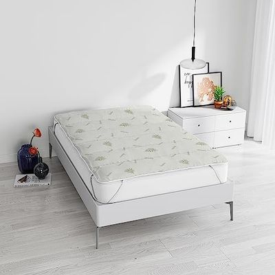 Topper matelassé Aloe avec Bandes élastiques, Simple 80 x 195 cm