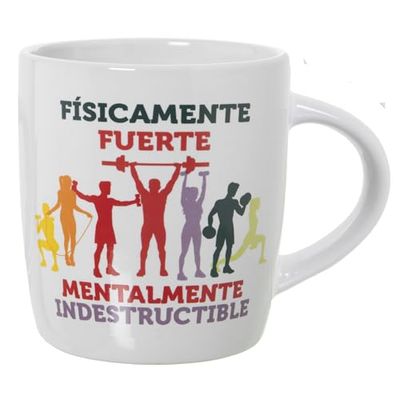 MUG CERÁMICA DECORADO FÍSICAMENTE FUERTE °8X12X9,5CM, 375ML