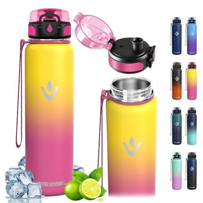 Vikaster Borraccia Termica, 500ml Senza BPA, Thermos per Bevande Calde, Senza Perdite, Borraccia Bambini, Acciaio Inox, Borraccia per Adulto, Scuola, Palestra, Ciclismo