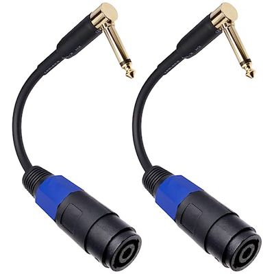 CESS-144 Speakon Vrouwelijke Connector naar 1/4" mannelijke TS luidsprekerkabel - Speak-on Jack naar 1/4 TS-stekker (rechtshoekige stekker)