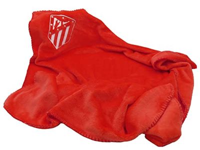 Atlético de Madrid- Babydeken, Babyaccessoires, Slaapliedje, Rode kleur, Officieel product (CyP-merken)