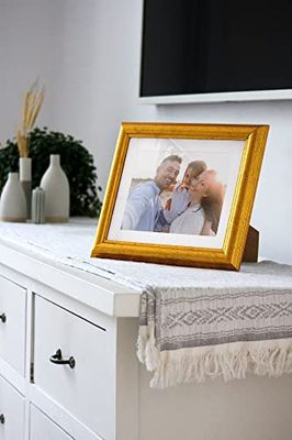 Frame Company Eldridge Mahogany Photo Frame with Silver Mount, 8x6 for 6x4 inch, fitted with perspex
