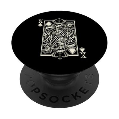 Disfraz de esqueleto de rey de espadas espeluznante para parejas de Halloween PopSockets PopGrip Adhesivo