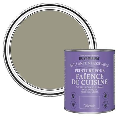 Rust-Oleum Peinture Verte Résistante à l'eau pour Faïence de Cuisine, Finition Brillante - Racine 750ml