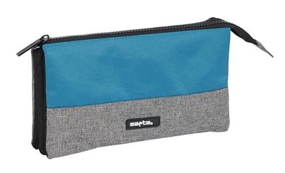 Safta STYLE - Portatodo Triple, Estuche Infantil, Estuche Niño, Ideal para Niños en Edad Escolar, Cómodo y Versátil, Calidad y Resistencia, 22x3x12 cm, Color