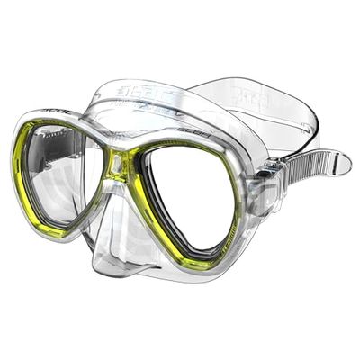 SEAC Elba, Maschera Snorkeling e Immersione Subacquea Unisex Adulto, Trasparente/Giallo, Standard