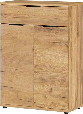GERMANIA DIE MÖBELMACHER Zapatero 2790-243 GW-Fremont, en imitación en Roble Navarra, con cajón y Espacio para hasta 15 Pares de Zapatos, 75x110x37 cm (Ancho x Alto x Profundo)