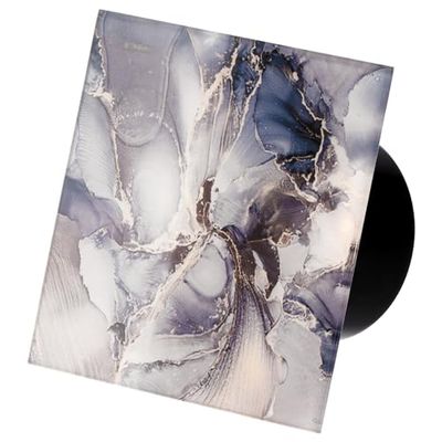 Dospel Veroni Glass Ø120 Home fan with hygrostat and timer, silent operation, wall-mounted, modern design, black stone gray flower
