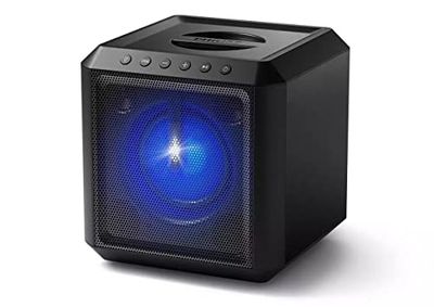 Philips TAX4207/10 | 2.1 | Altoparlante per feste senza fili Bluetooth | 12 ore di riproduzione | Link per feste senza fili | Luce lampeggiante per feste | 100 W di potenza in uscita | Nero