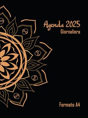 Agenda 2025 Giornaliera Formato A4: Pianificatore 2025 Con Orari 08:00 - 19:00 | a partire dal 1 gennaio - dicembre 2025 | una pagina per ogni giorno | Formato Grande 20.96 x 27.94 cm | 380 Pagine