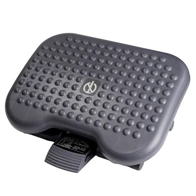 RAYLU PAPER – Poggiapiedi da ufficio, base antiscivolo, angolo e altezza regolabili, effetto massaggio, poggiapiedi da scrivania ergonomico e regolabile, per lavoro e casa, colore nero (Modello 20)