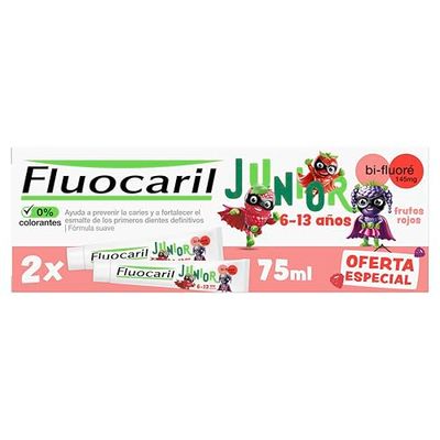 Fluocaril Junior Gel Frutos Rojos 2X75Ml