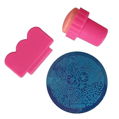 Glam'Up Paris – Kit de estampado para uñas – Aplicador + Rasqueta + Disco – Accesorios Nail Art – Kit reutilizable – Fácil de usar
