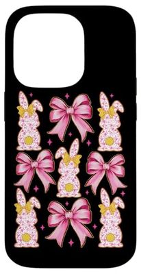 Bunny Rabbit Pink Bows Case for iPhone 14 Pro