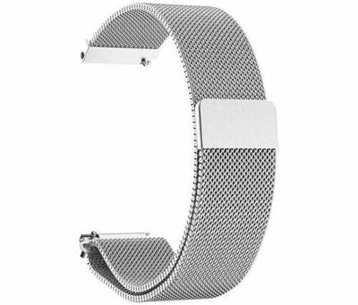 SYSTEM-S Armband 20 mm Milanese van metaal voor Samsung Galaxy Watch 4 smartwatch in grijs, metallic/grijs, Eine Grösse