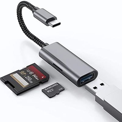 Lettore di schede SD USB C, lettore di schede di memoria 3 in 1 con hub USB adattatore OTG per dispositivi di tipo C Nuovo iPad Pro 2018, Mac, Macbook Pro, Chromebook, XPS, Samsung, Android e altro