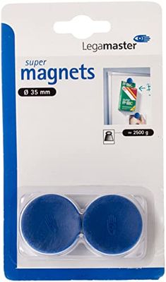 Legamaster 7 – 181403 Super imanes de antiadherente 35 mm aprox. 2500 g, Azul