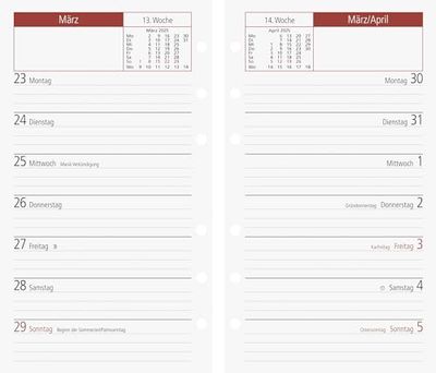 rido/idé Weekly Replacement Calendar Model TM 15 (2025), 1 Page = 1 Week, A6, 112 Pages