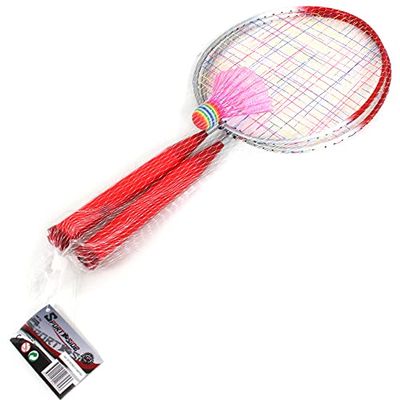 SPORTSIDE - Badminton Court Set - Racket Game - Rackets - Shuttlecocks - Physical Activity - 040725J - Random Color - Nylon - 45 cm - Sports Article